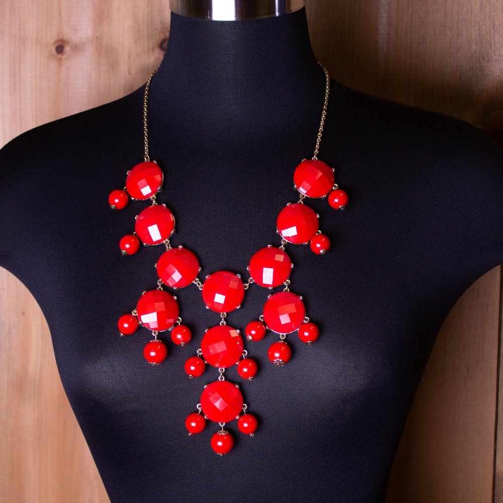 Red Statement Necklace - image 1